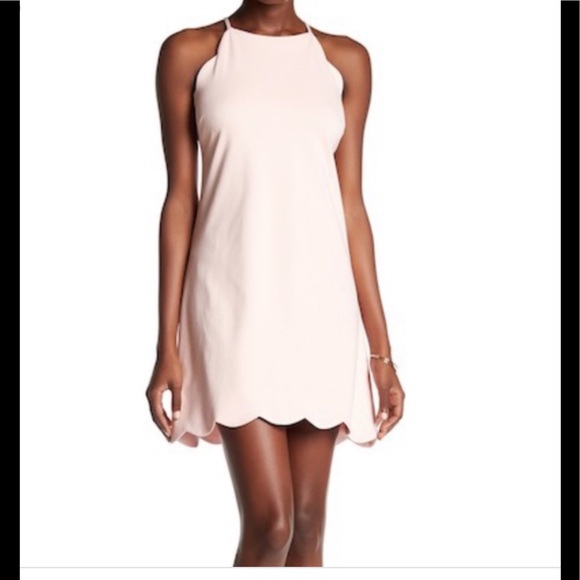 Love Ady Pink Scalloped Trim Shift Dress NEW 🌷🌸 - Picture 2 of 5